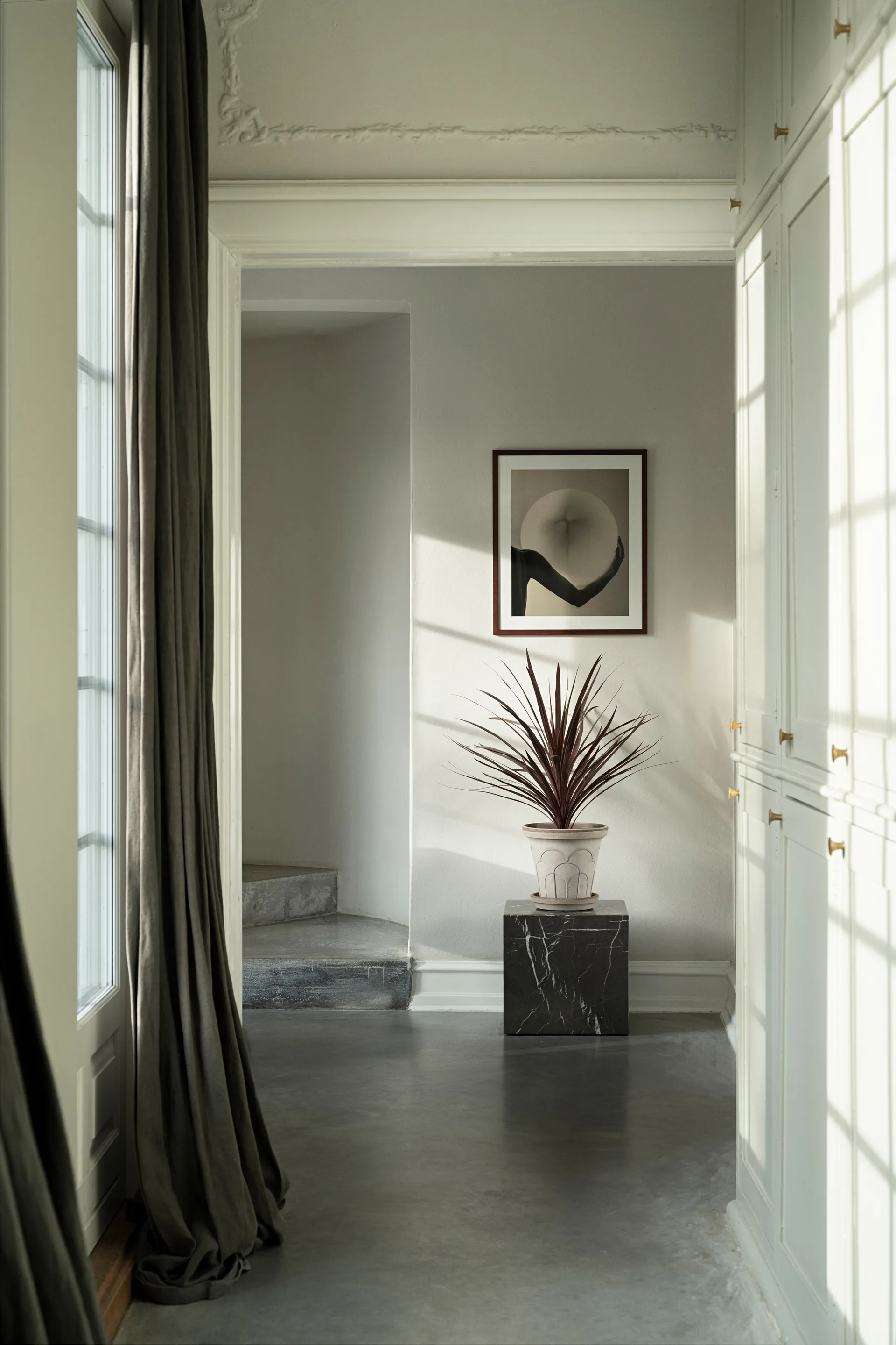 Cache-pot avec soucoupe Fleur 2 pièces, Gris, Ø25 cm Bergs Potter