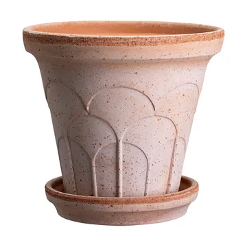 Cache-pot avec soucoupe Fleur 2 pièces - Rose, Ø12 cm - Bergs Potter