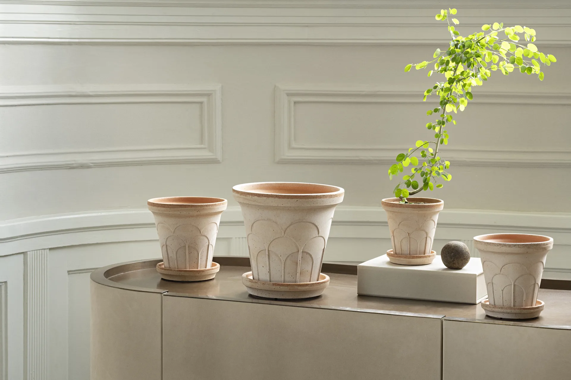 Cache-pot avec soucoupe Fleur 2 pièces, Rose, Ø12 cm Bergs Potter