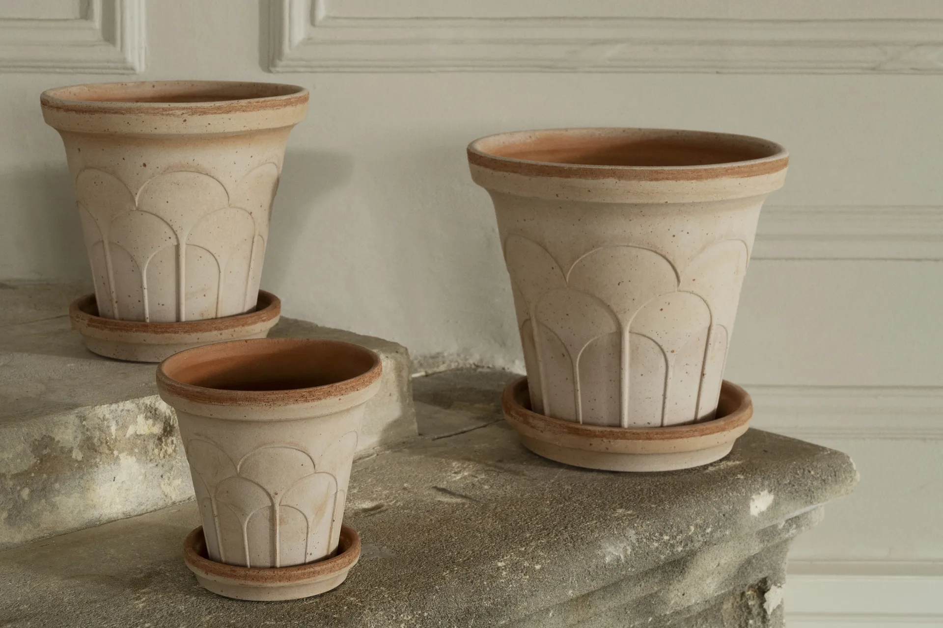 Cache-pot avec soucoupe Fleur 2 pièces, Rose, Ø12 cm Bergs Potter