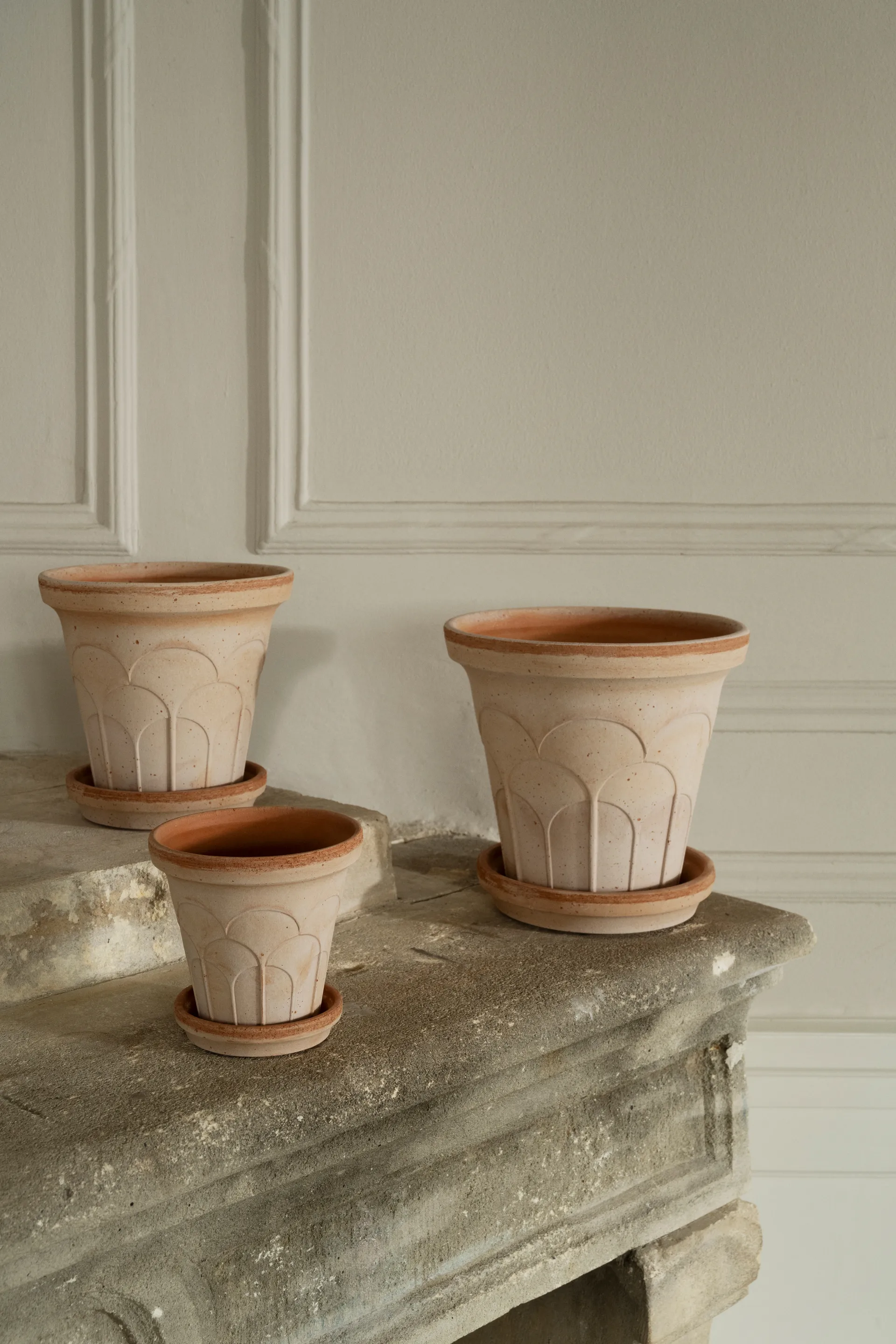 Cache-pot avec soucoupe Fleur 2 pièces, Rose, Ø12 cm Bergs Potter