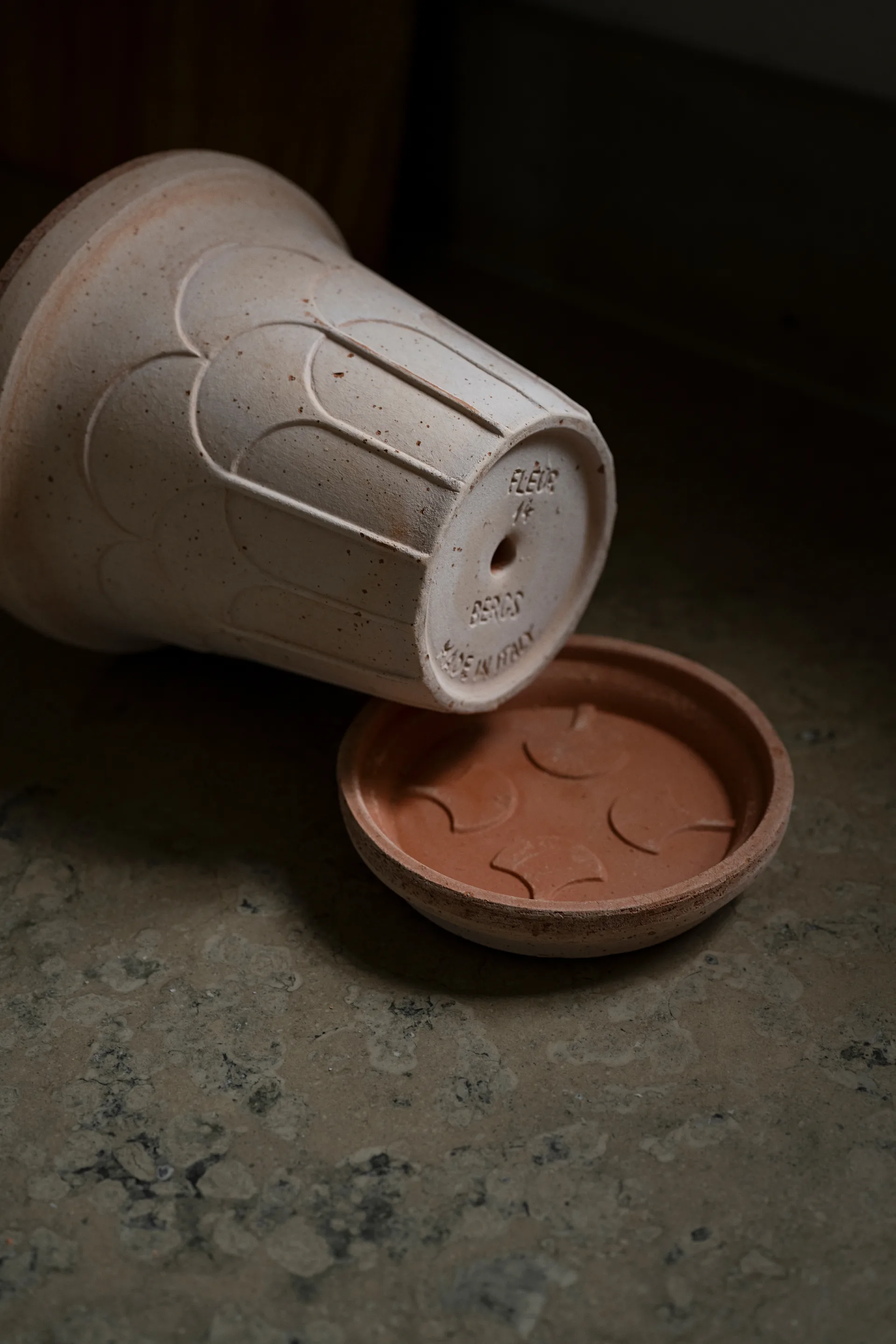 Cache-pot avec soucoupe Fleur 2 pièces, Rose, Ø14 m Bergs Potter