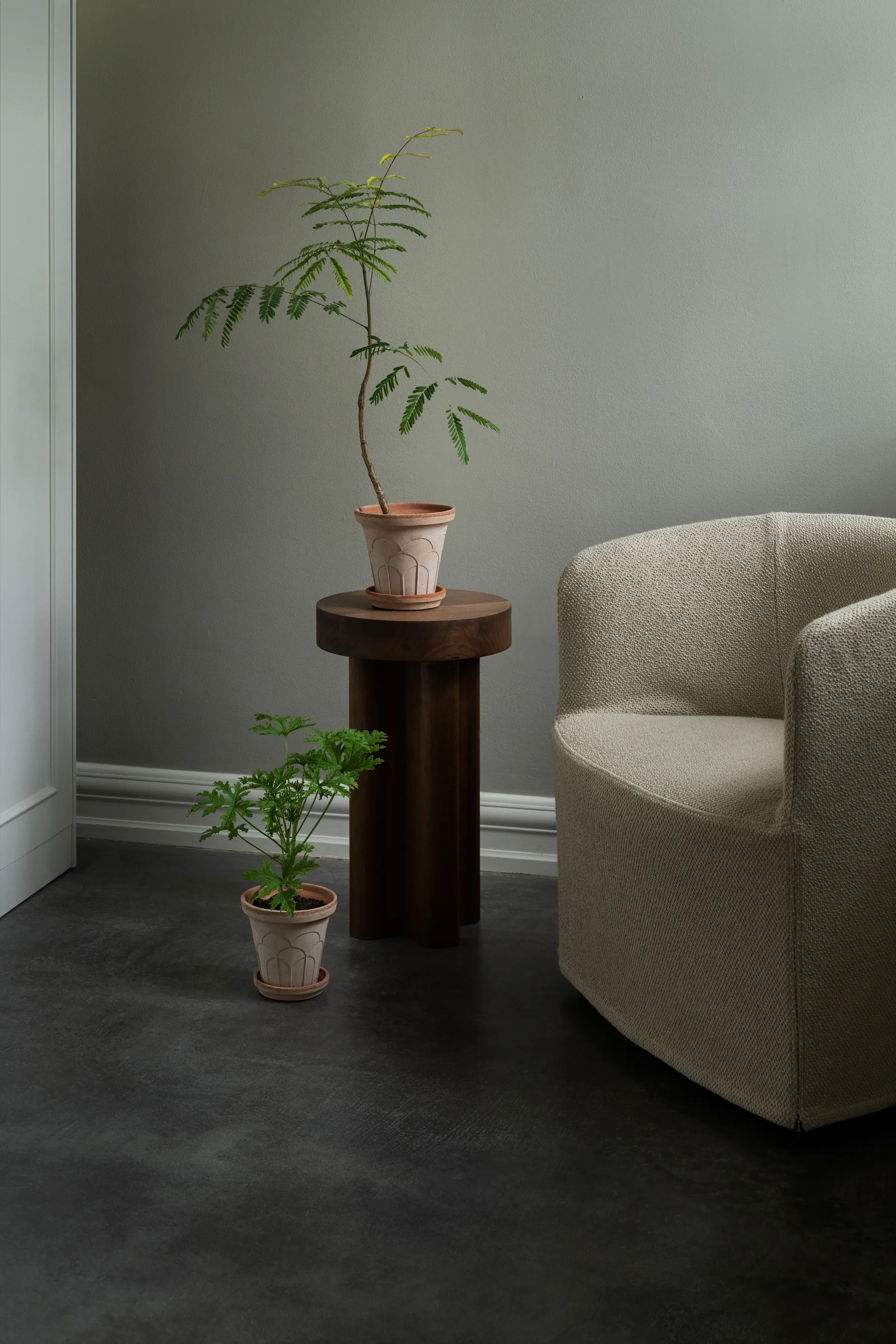 Cache-pot avec soucoupe Fleur 2 pièces, Rose, Ø14 m Bergs Potter