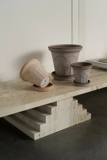 Cache-pot avec soucoupe Fleur 2 pièces - Rose, Ø16 cm - Bergs Potter