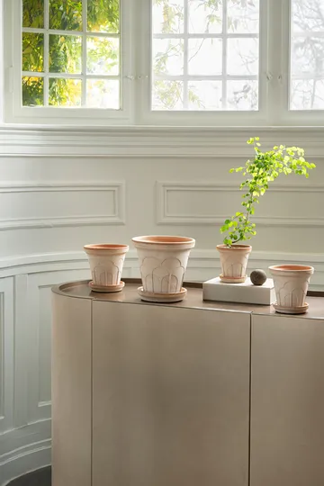 Cache-pot avec soucoupe Fleur 2 pièces - Rose, Ø21 cm - Bergs Potter