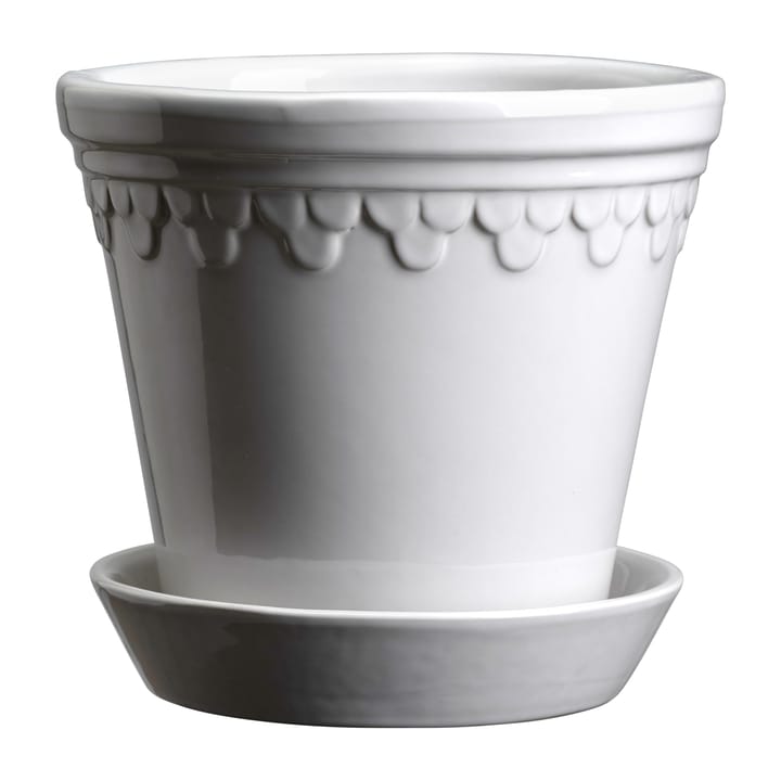 Cache-pot émaillé Copenhagen Ø18 cm - Mineral White - Bergs Potter