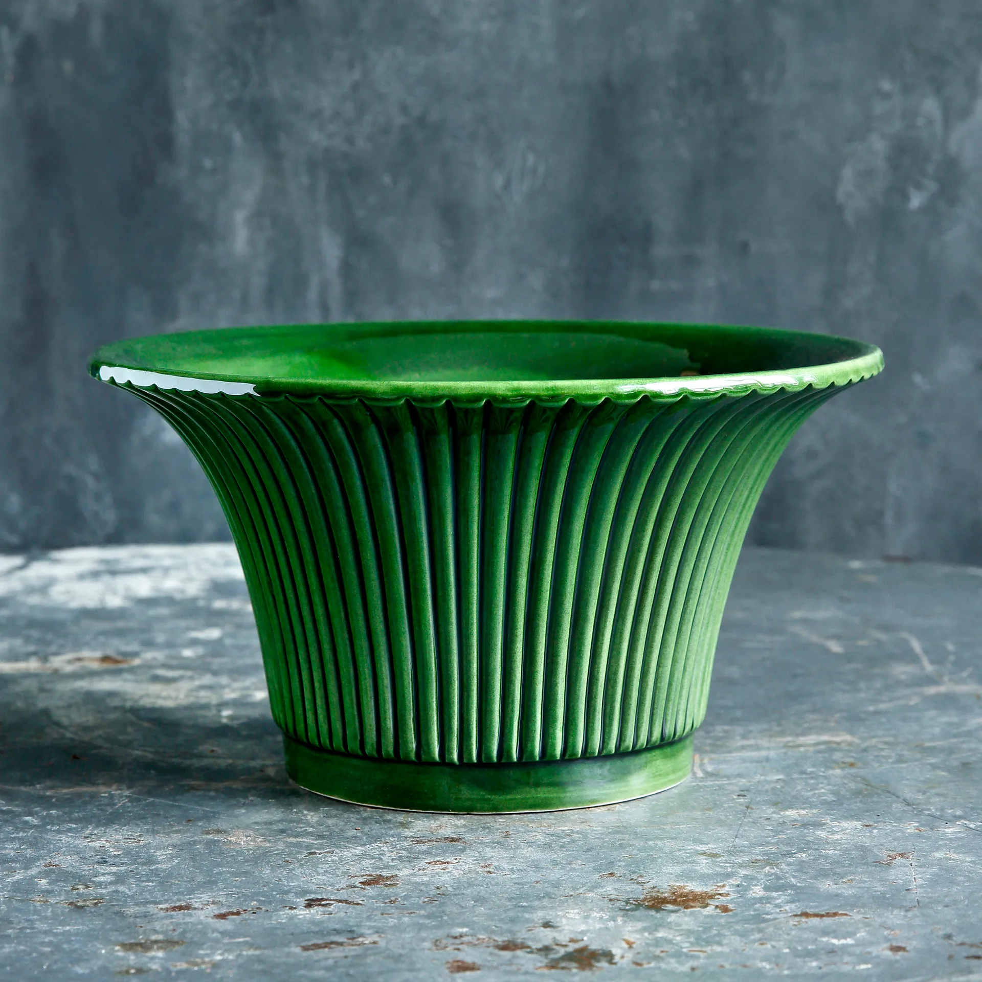 Cache-pot émaillé Daisy Ø25 cm, Vert Bergs Potter