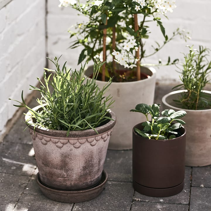 Cache-pot émaillé Københavner Ø16 cm, Gris Bergs Potter