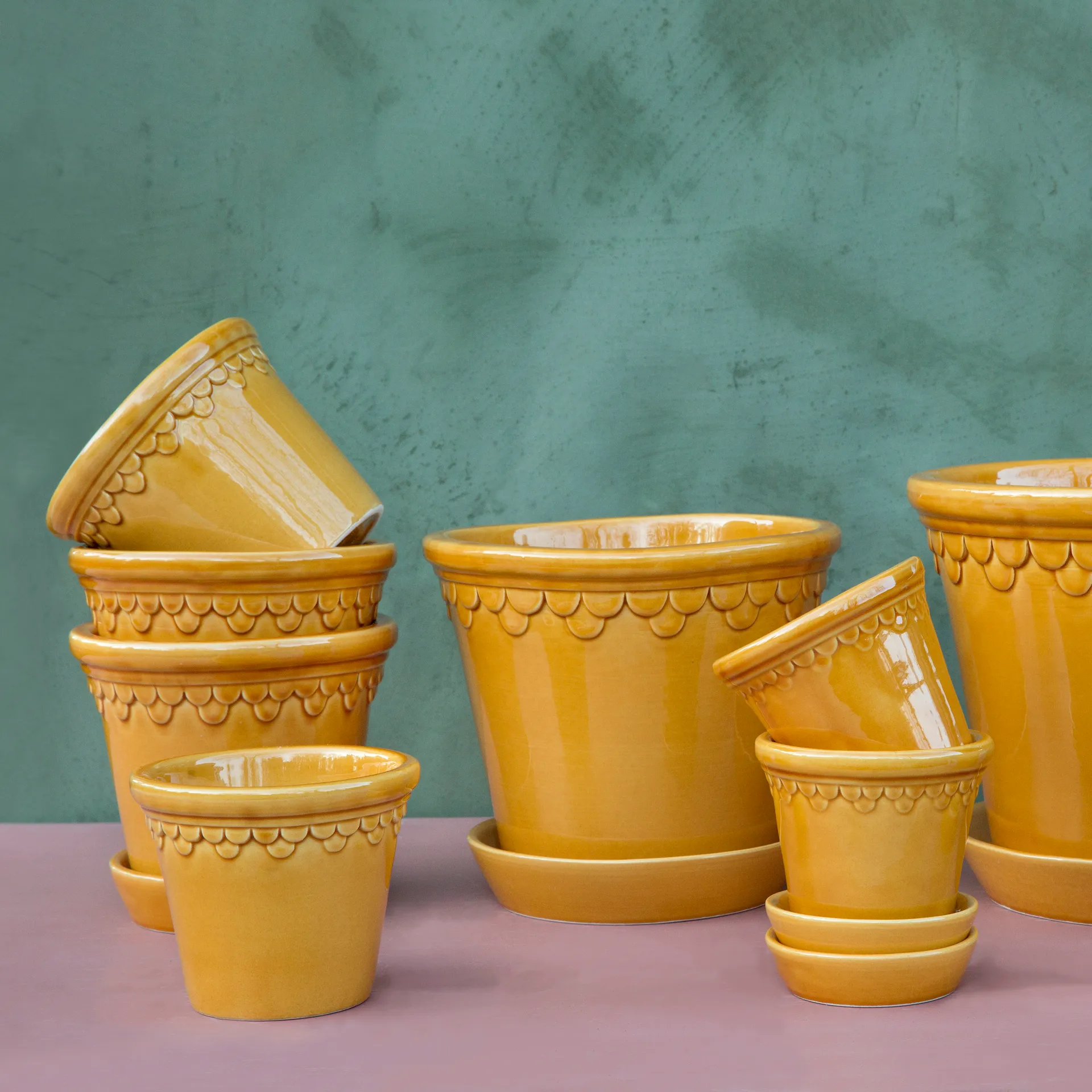 Cache-pot émaillé Københavner Ø16 cm, Jaune Bergs Potter