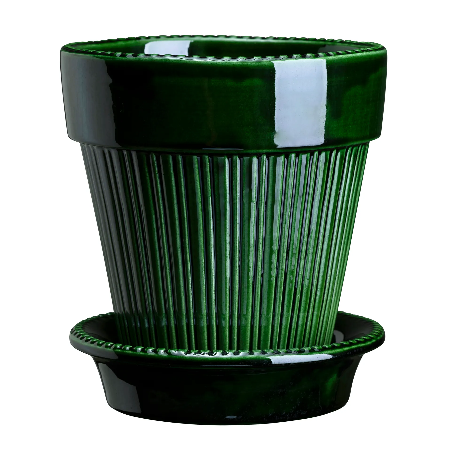 Cache-pot émaillé Simona Ø14 cm, Vert Bergs Potter