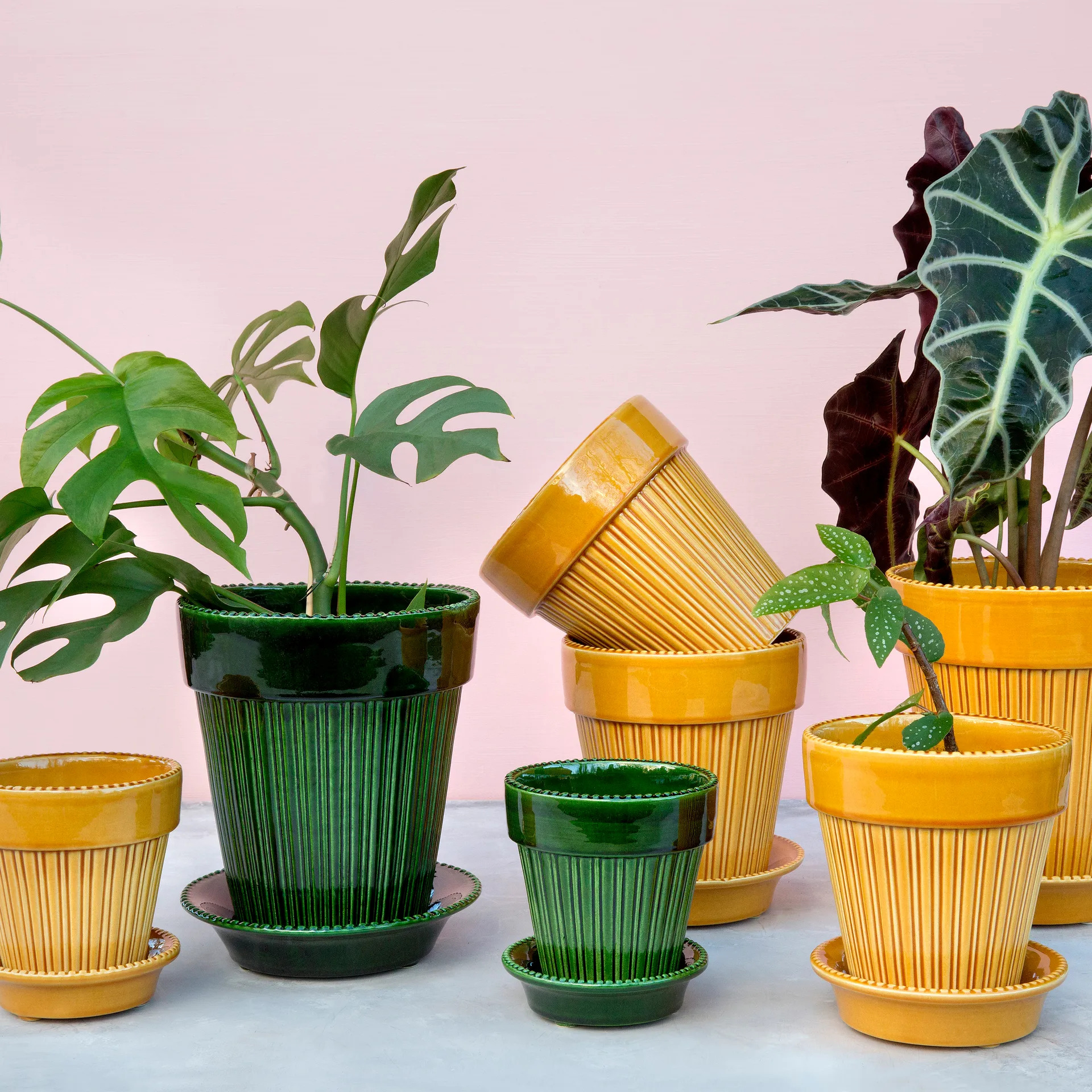 Cache-pot émaillé Simona Ø16 cm, Jaune Bergs Potter