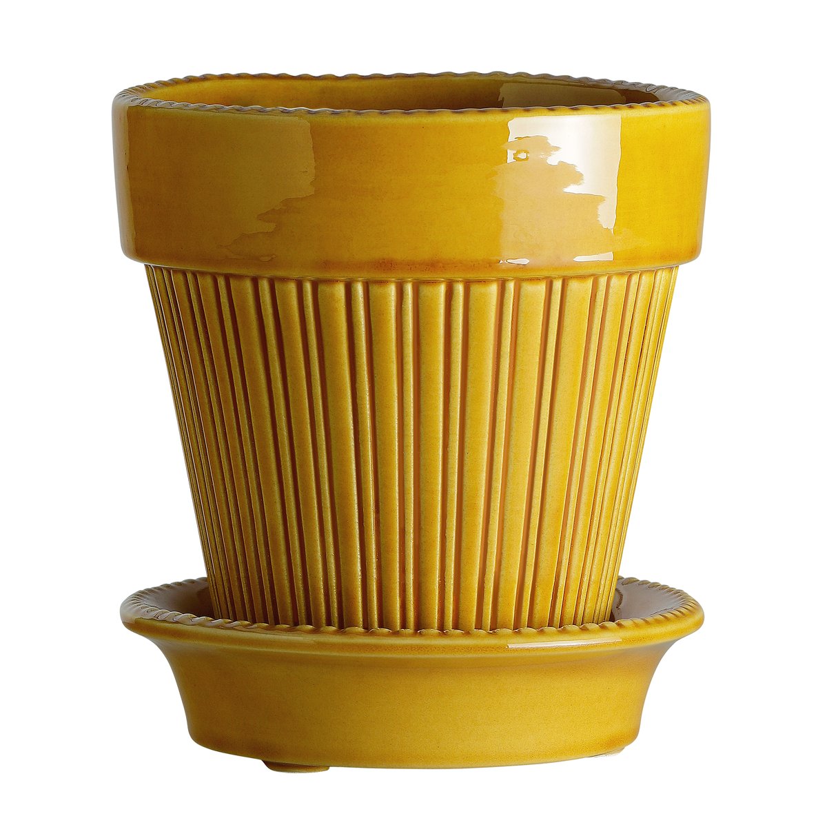 Bergs Potter Cache-pot émaillé Simona 16 cm Jaune | Design Scandinave | Cache-pots | Jaune