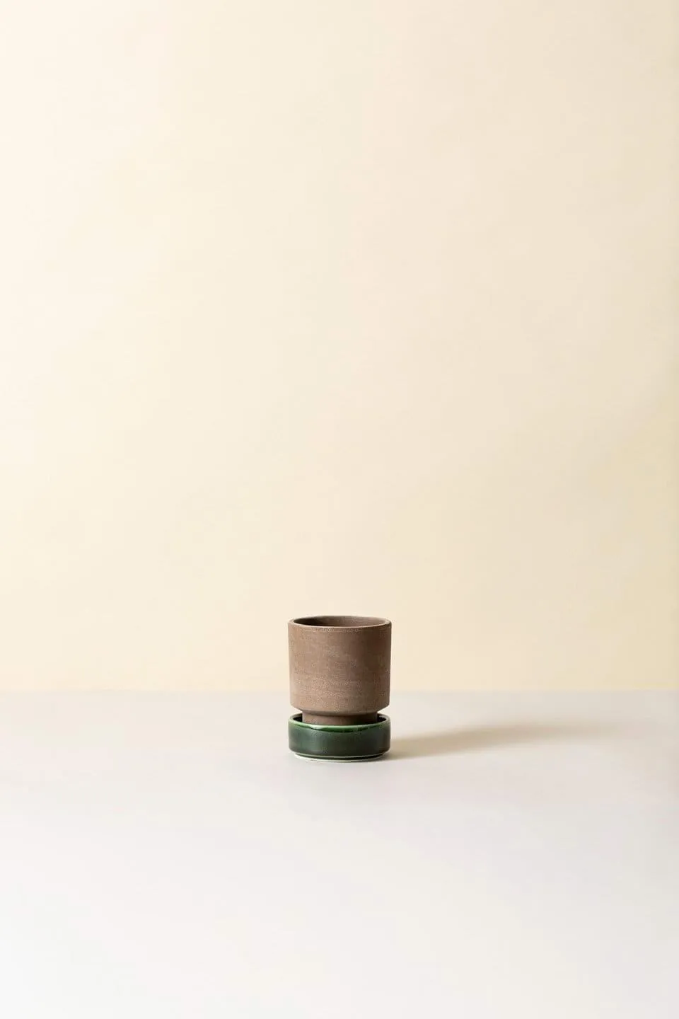 Cache-pot Hoff lot de 2, Ø8 cm, Raw Grey-Emerald Green Bergs Potter