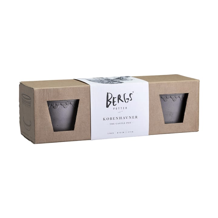 Cache-pot Københavner Ø10 cm, Lot de 3 - Gris - Bergs Potter