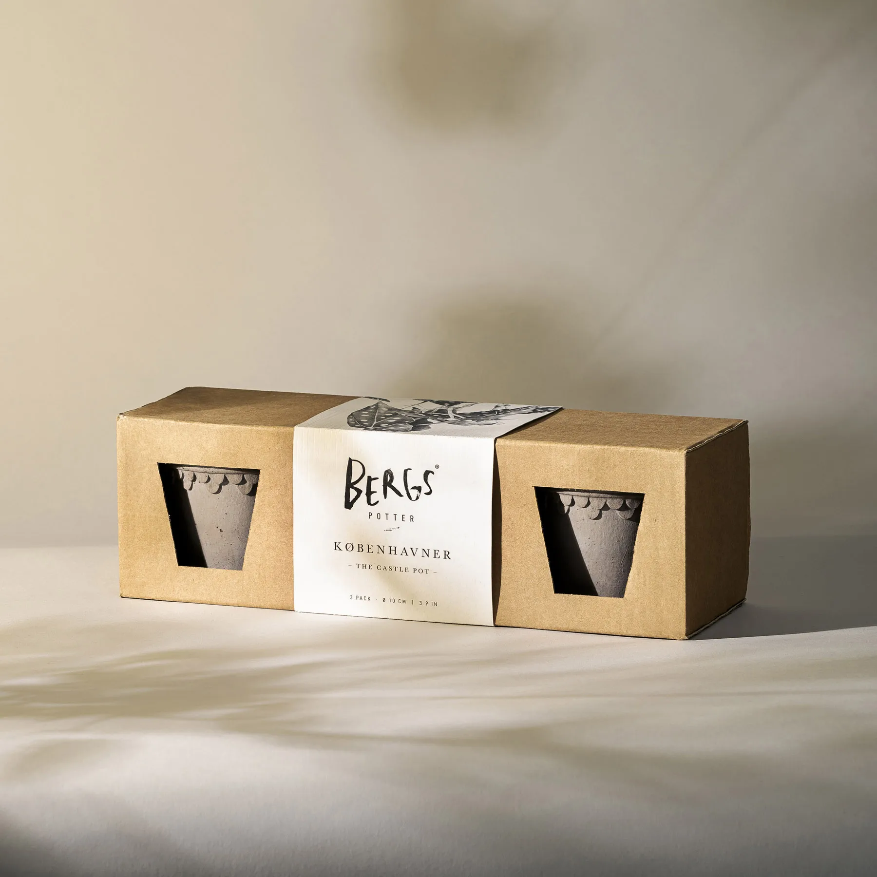 Cache-pot Københavner Ø10 cm, Lot de 3, Gris Bergs Potter