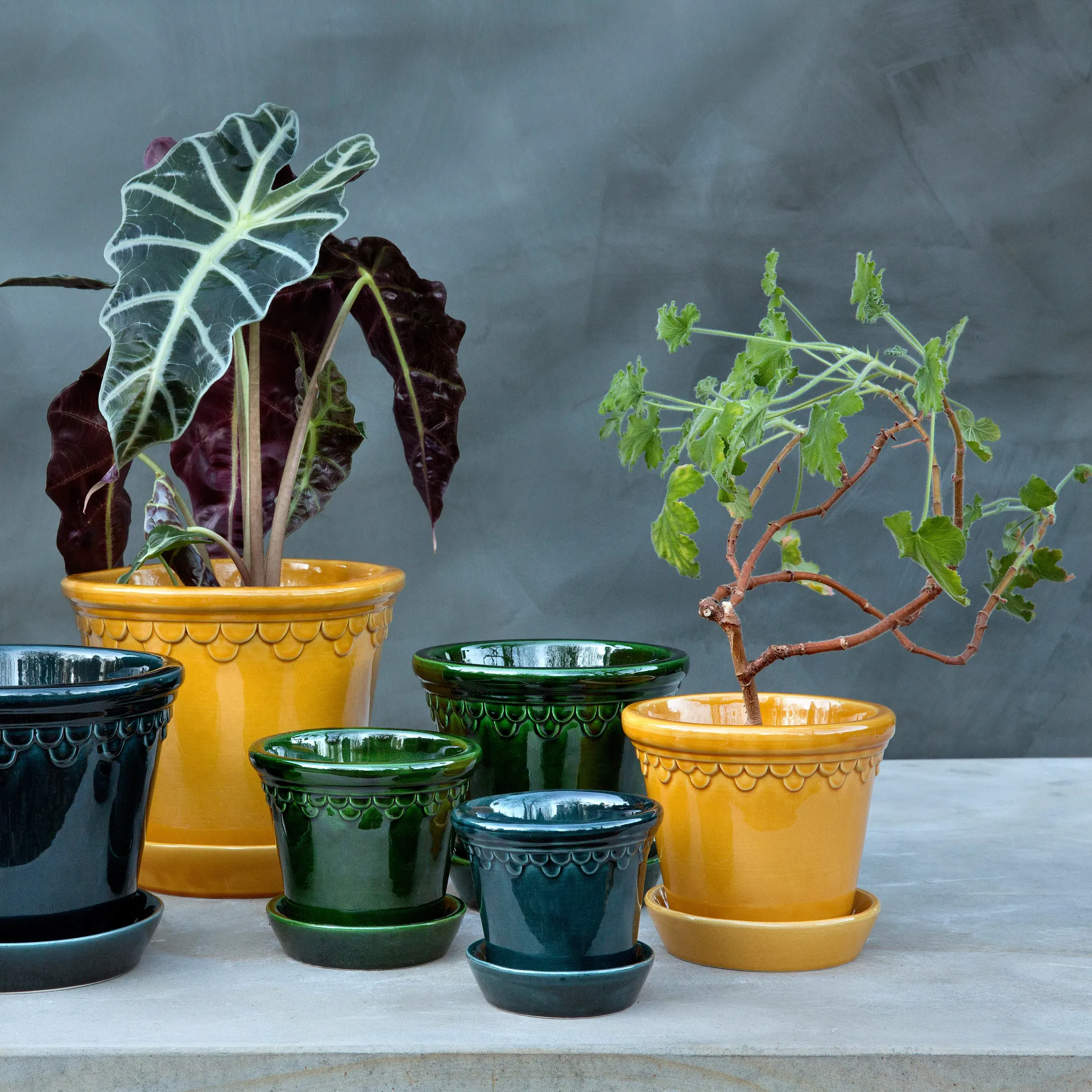 Pot de fleurs émaillé Köpenhamn, Jaune, Ø14 cm Bergs Potter