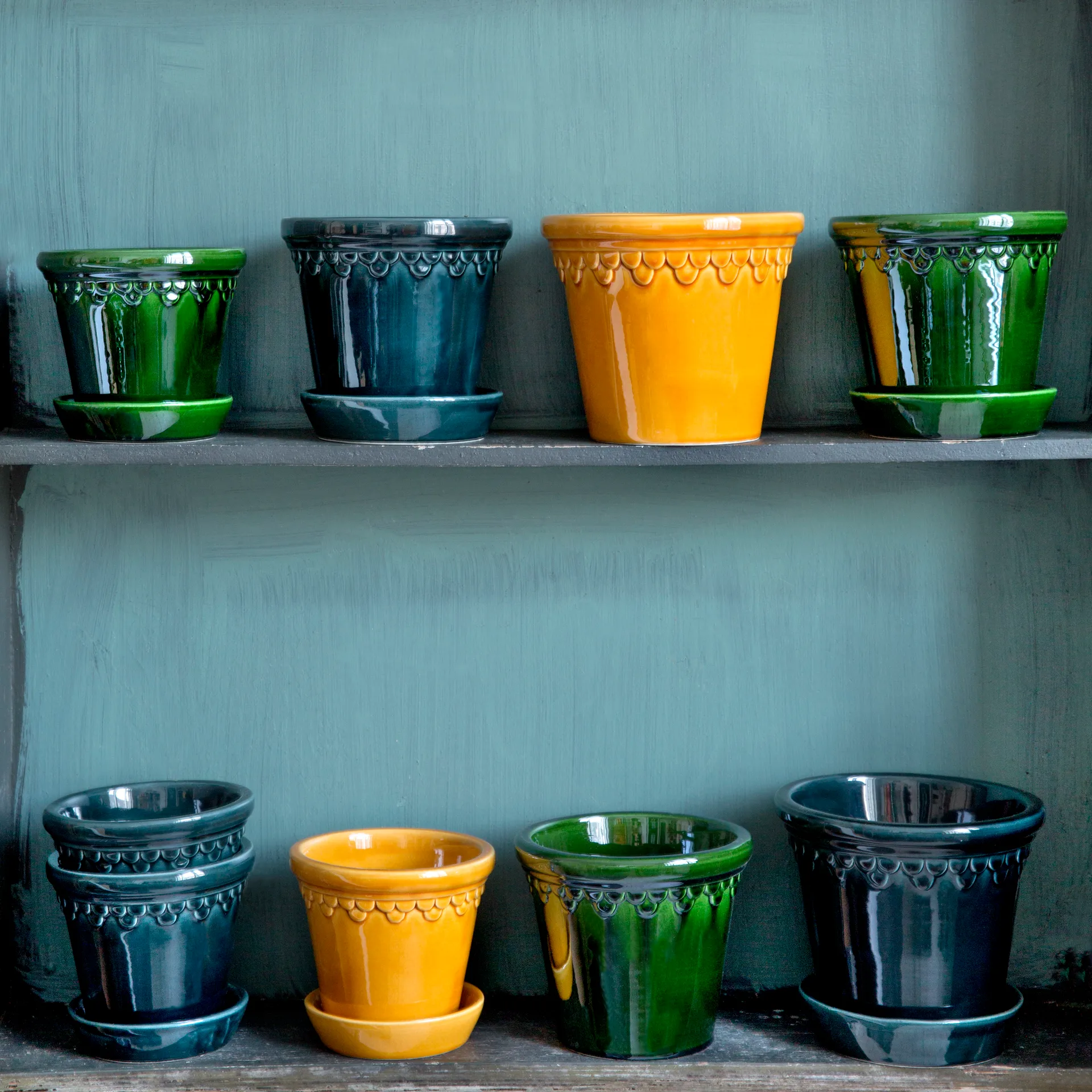 Pot de fleurs émaillé Köpenhamn, Vert, Ø10 cm Bergs Potter