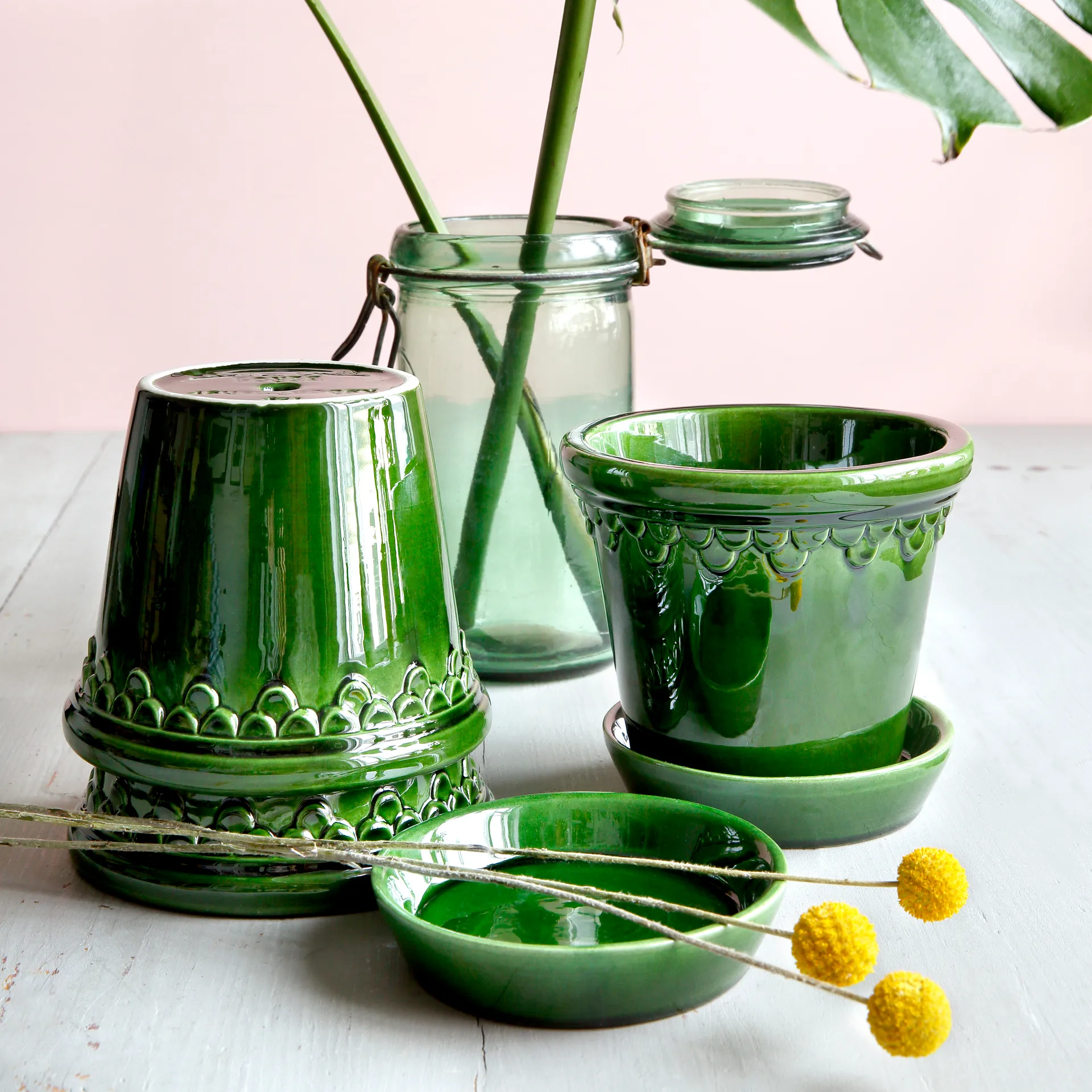 Pot de fleurs émaillé Köpenhamn, Vert, Ø18 cm Bergs Potter
