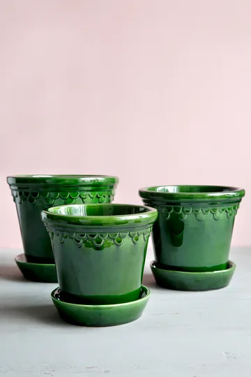 Pot de fleurs émaillé Köpenhamn - Vert, Ø18 cm - Bergs Potter