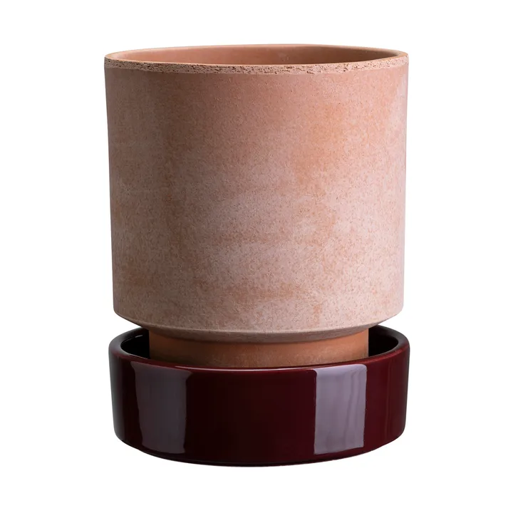 Pot de fleurs Hoff - Ø14 cm, Raw Rosa-Deep Burgundy (rose-rouge) - Bergs Potter