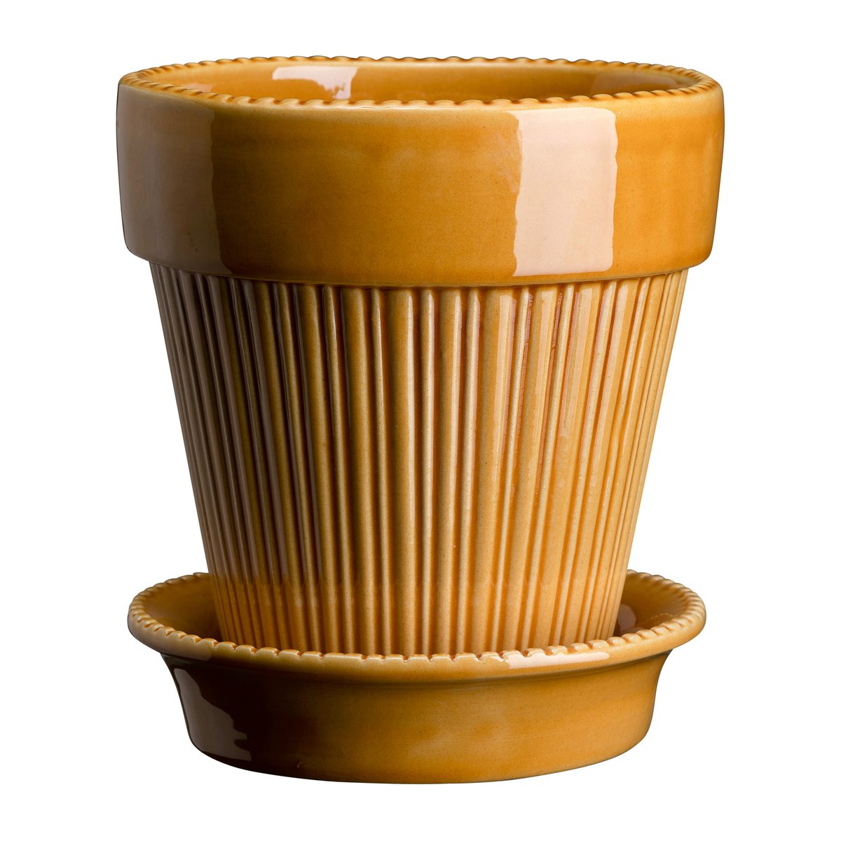 Bergs Potter Pot émaillé Simona o12 cm Jaune | Design Scandinave | Cache-pots | Jaune