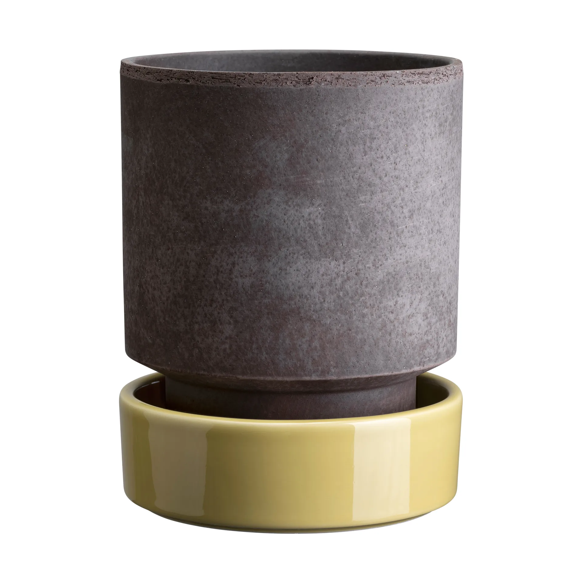 Pot Hoff, Ø14 cm, Raw Grey-Pale Yellow Bergs Potter