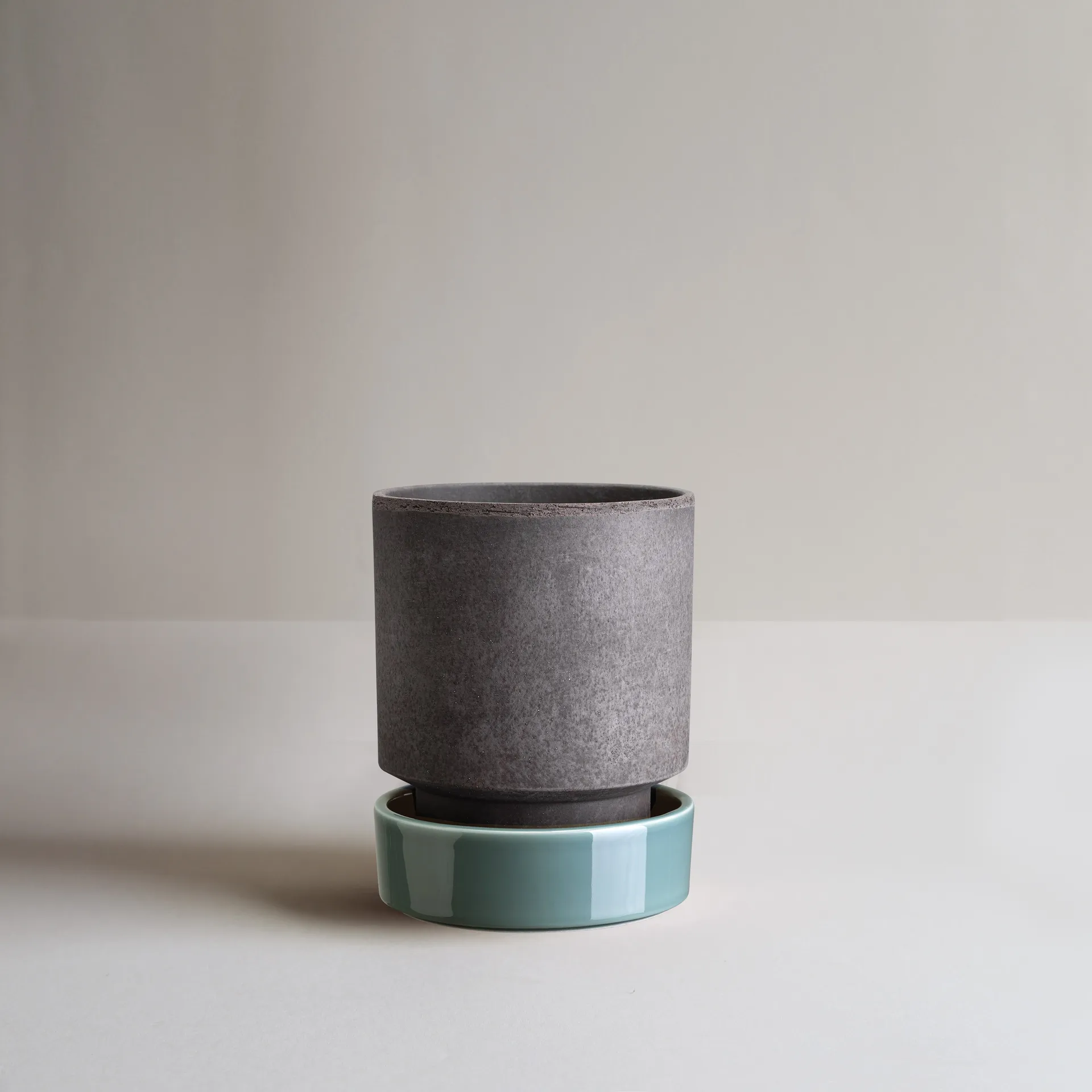 Pot Hoff, Ø16 cm, Raw Grey-Misty Blue Bergs Potter
