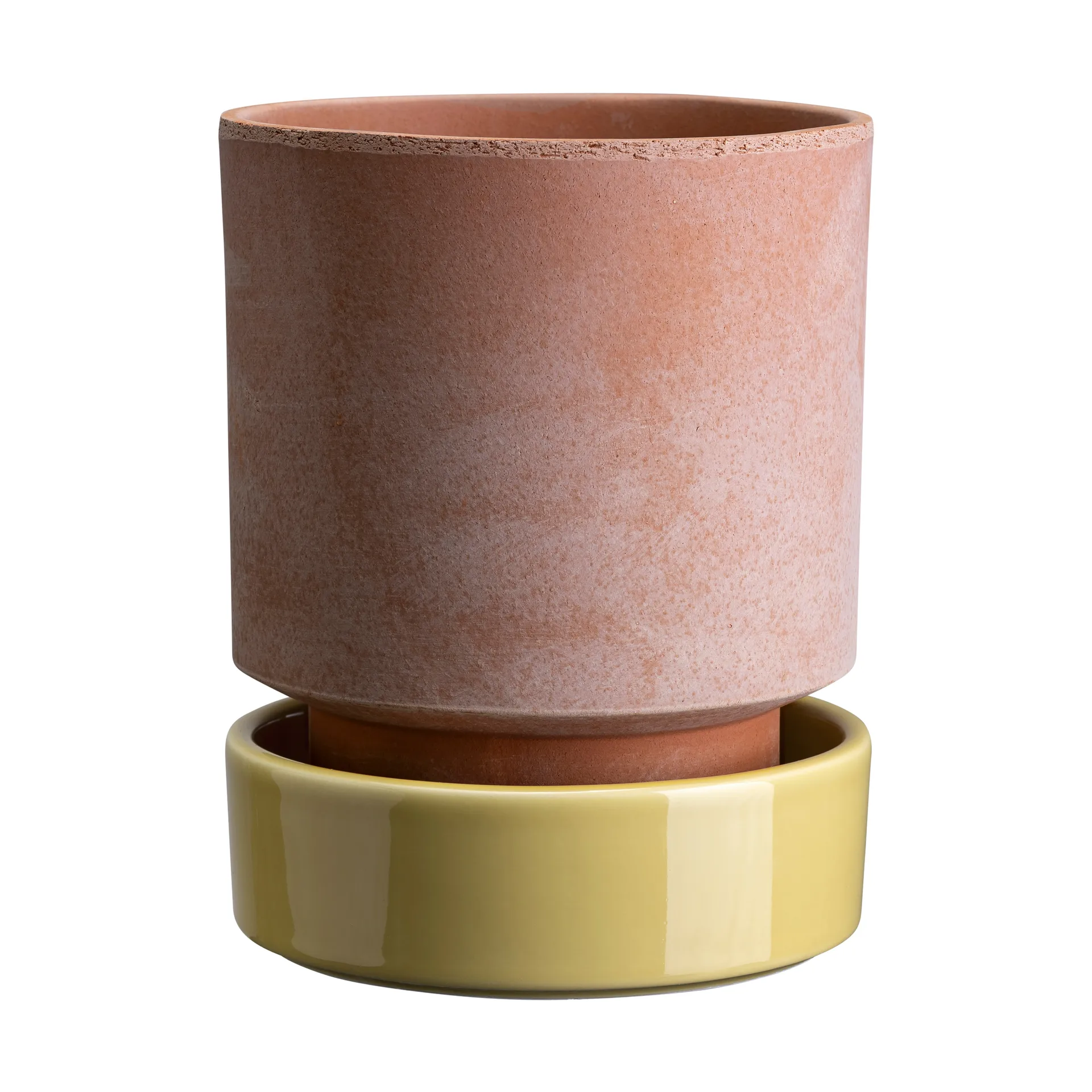 Pot Hoff, Ø16 cm, Raw Rosa-Pale Yellow Bergs Potter