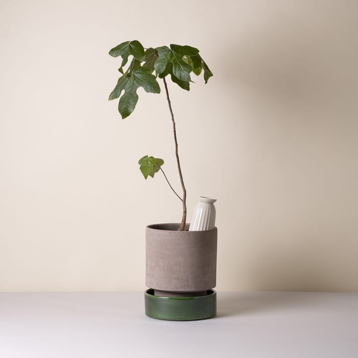 Pot Hoff, Ø18 cm, Raw Grey-Emerald Green Bergs Potter