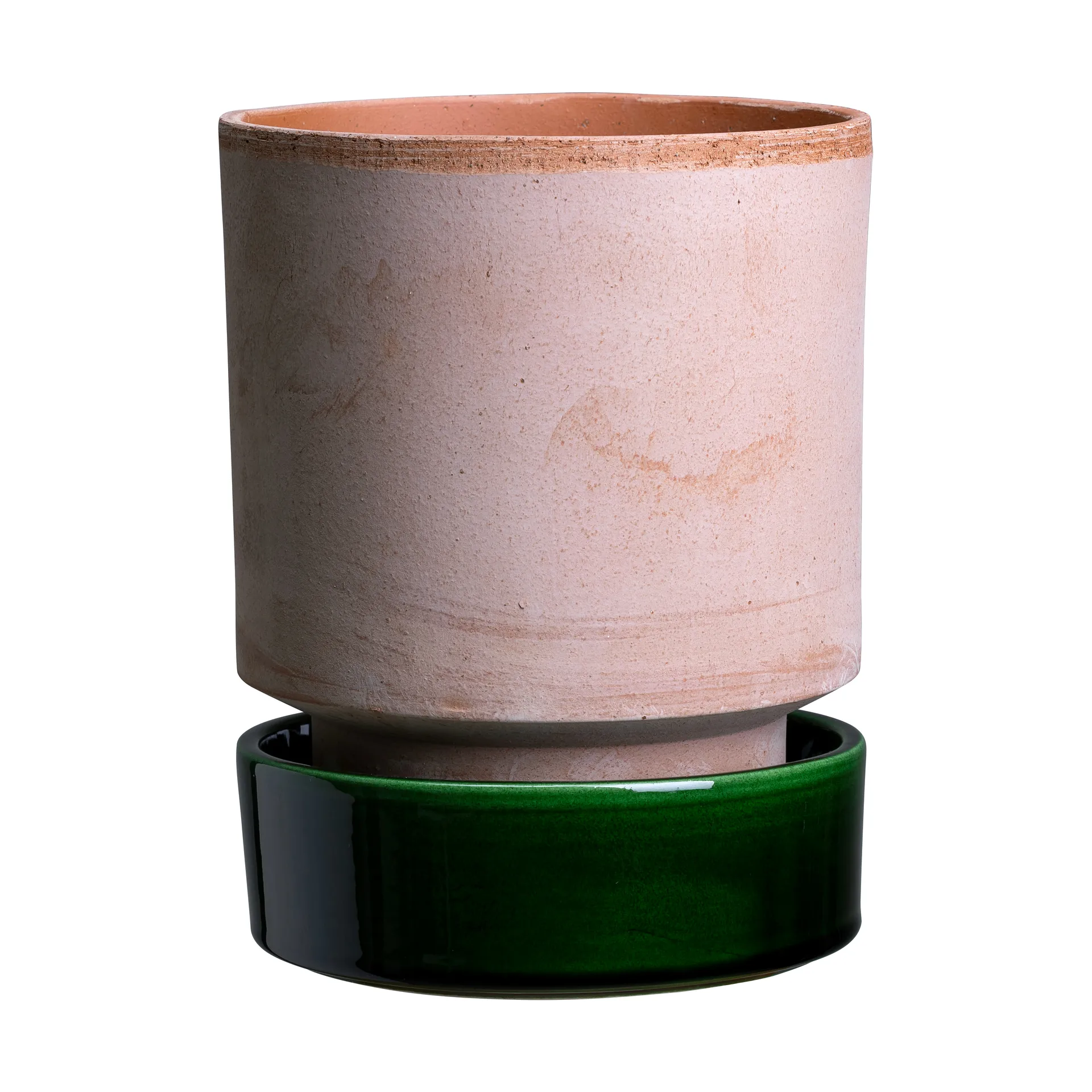 Pot Hoff, Ø18 cm, Raw Rosa-Emerald Green Bergs Potter