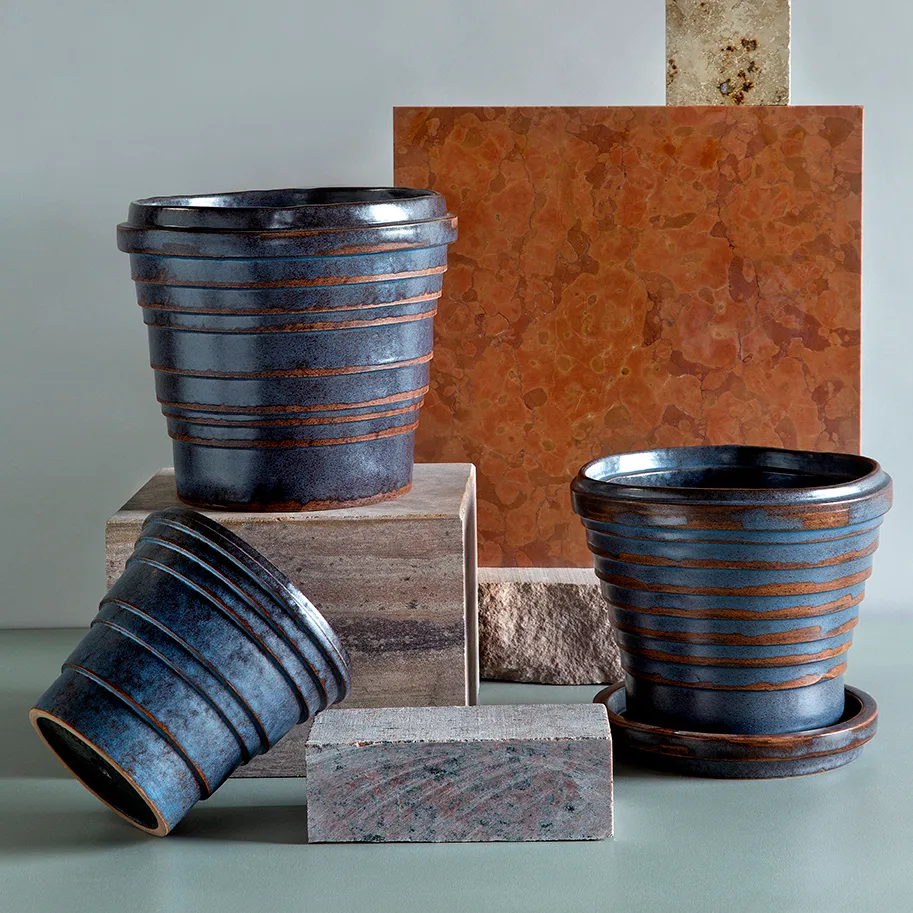 Pot Planet Vintage Metalic Ø21cm, Blue brown Bergs Potter