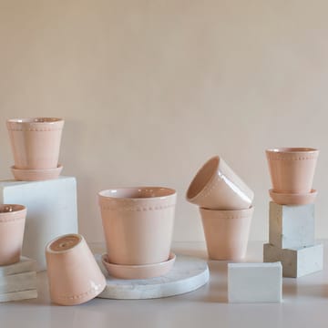 Pot vitré Helena Ø14 cm - Quartz rose - Bergs Potter