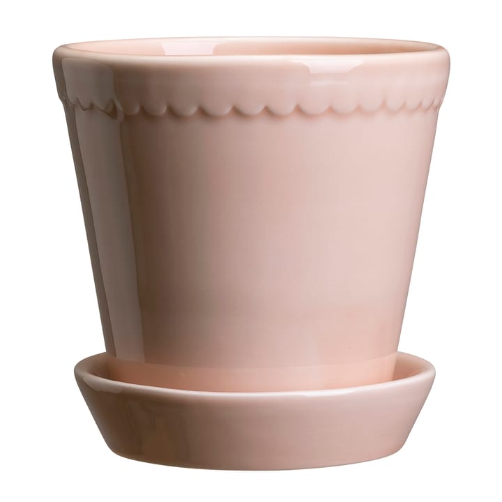 Pot vitré Helena Ø14 cm - Quartz rose - Bergs Potter