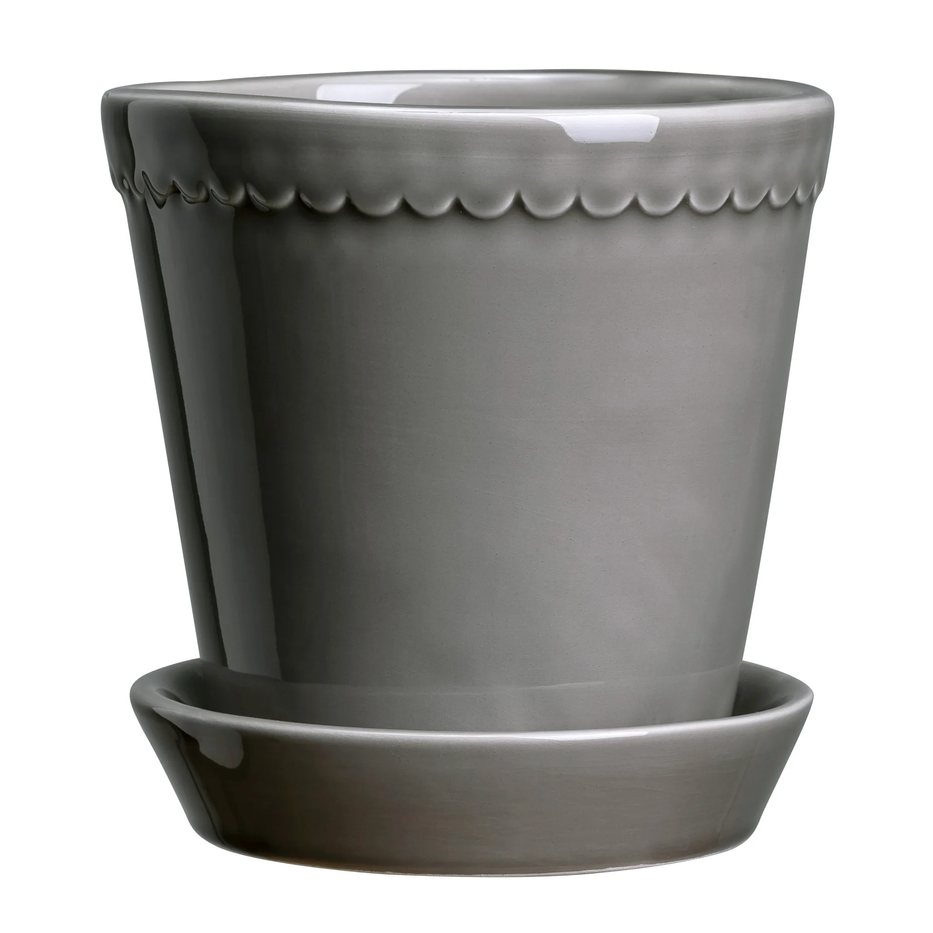 Pot vitré Helena Ø18 cm, Pearl grey Bergs Potter