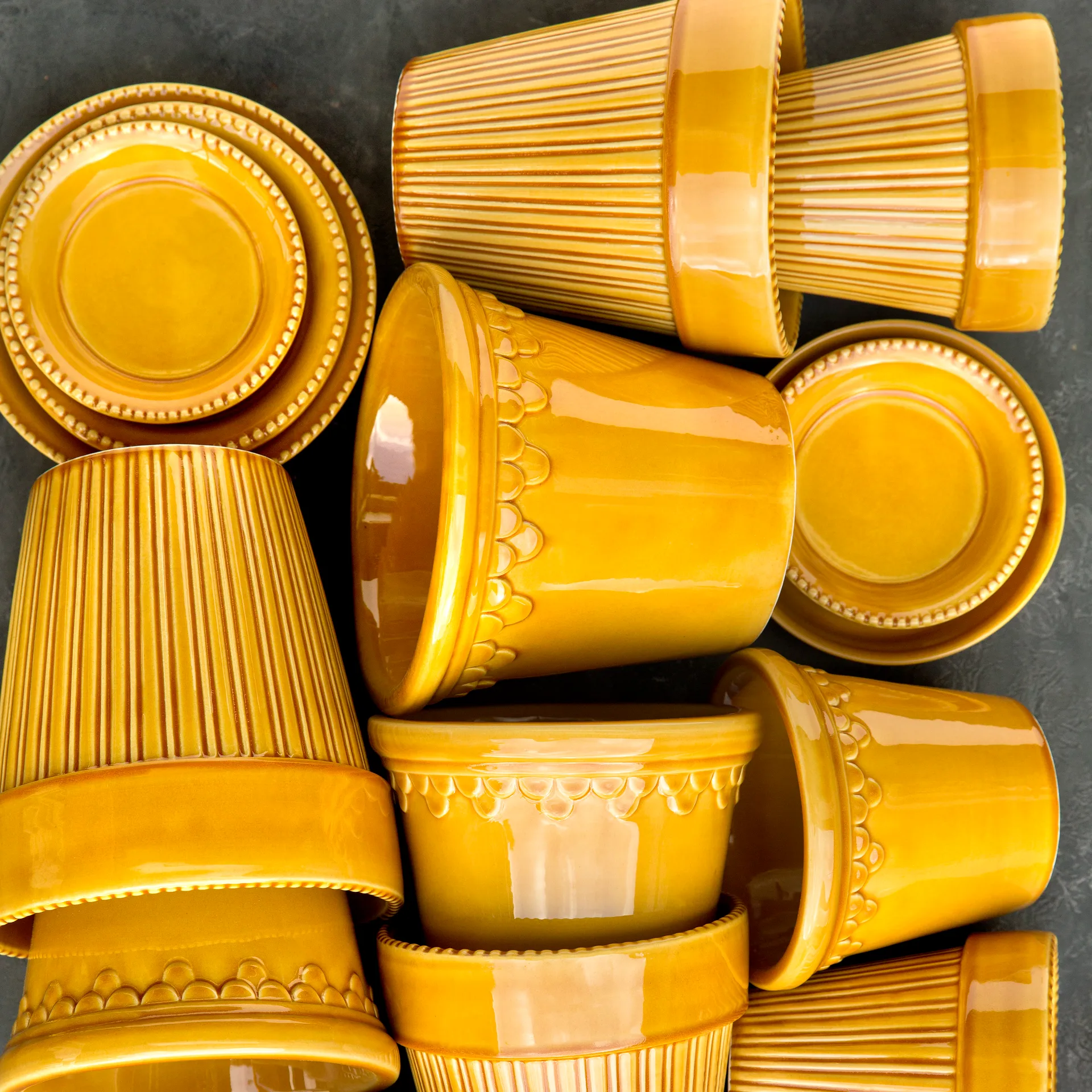 Pot vitré Københavner, Jaune, Ø18 cm Bergs Potter