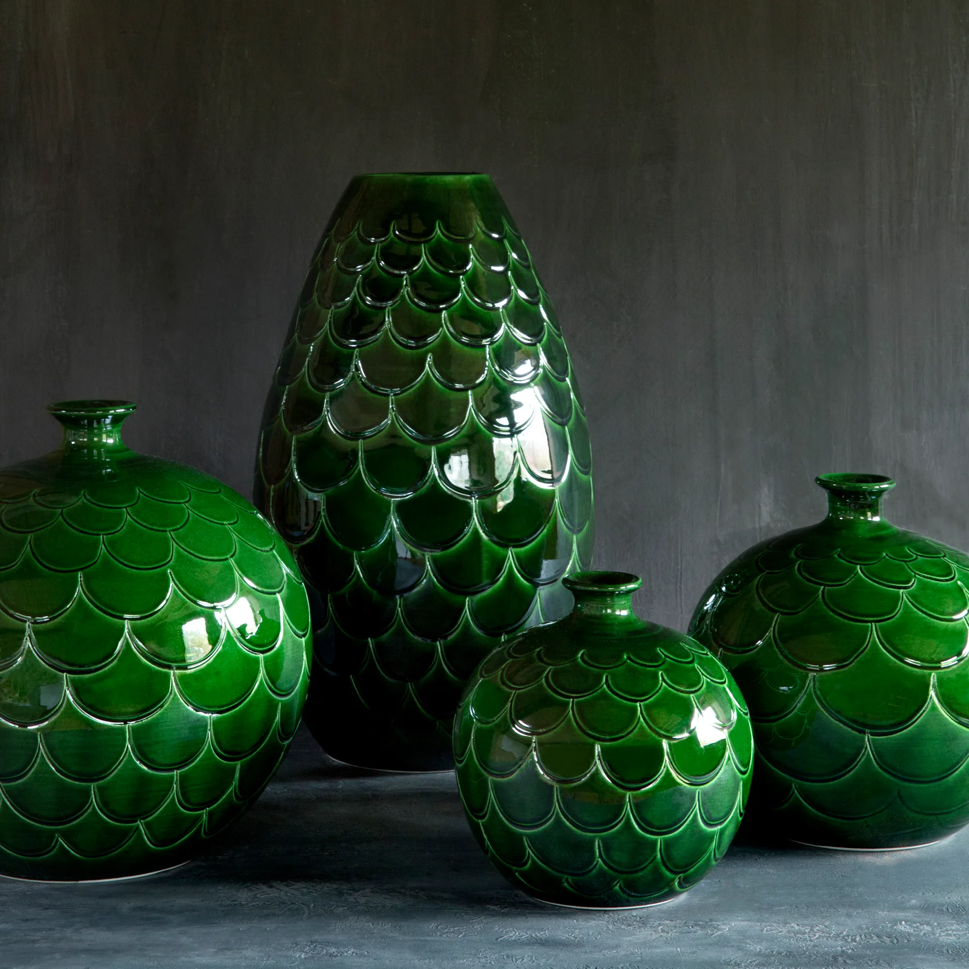 Vase Misty 19 cm, Vert Bergs Potter