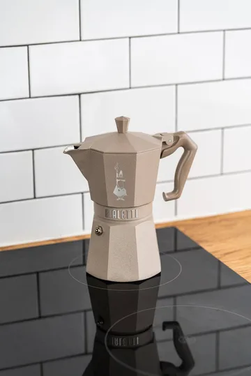 Cafetière moka Bialetti exclusive induction - Beige, 6 tasses - Bialetti