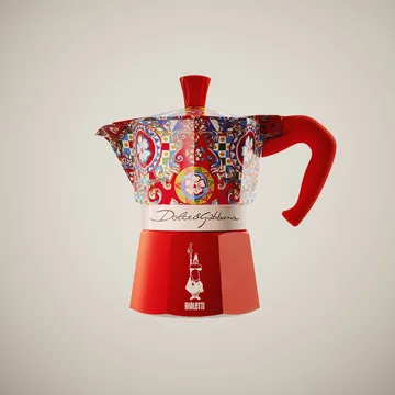 Cafetière moka Bialetti x Dolce & Gabbana - Chariot sicilien, 3 tasses - Bialetti