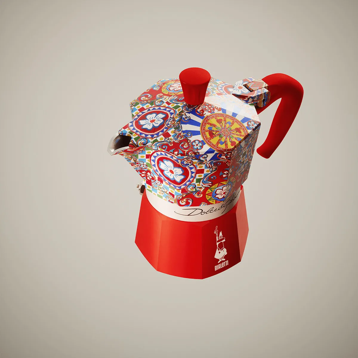 Cafetière moka Bialetti x Dolce & Gabbana, Chariot sicilien, 3 tasses Bialetti