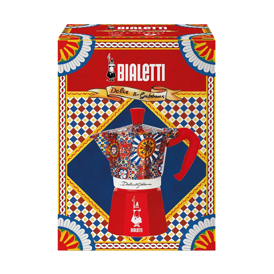 Cafetière moka Bialetti x Dolce & Gabbana, Chariot sicilien, 6 tasses Bialetti