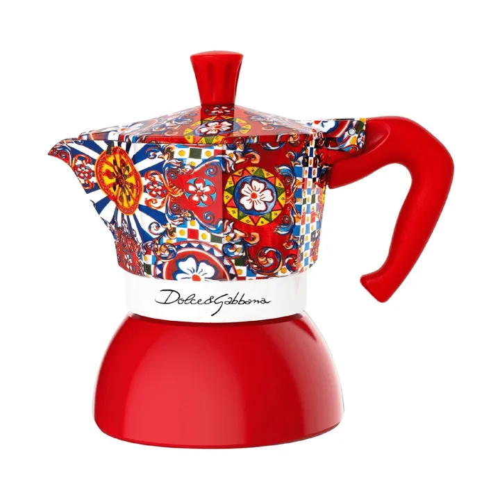 Cafetière moka Bialetti x Dolce & Gabbana induction - Chariot sicilien, 2 tasses - Bialetti
