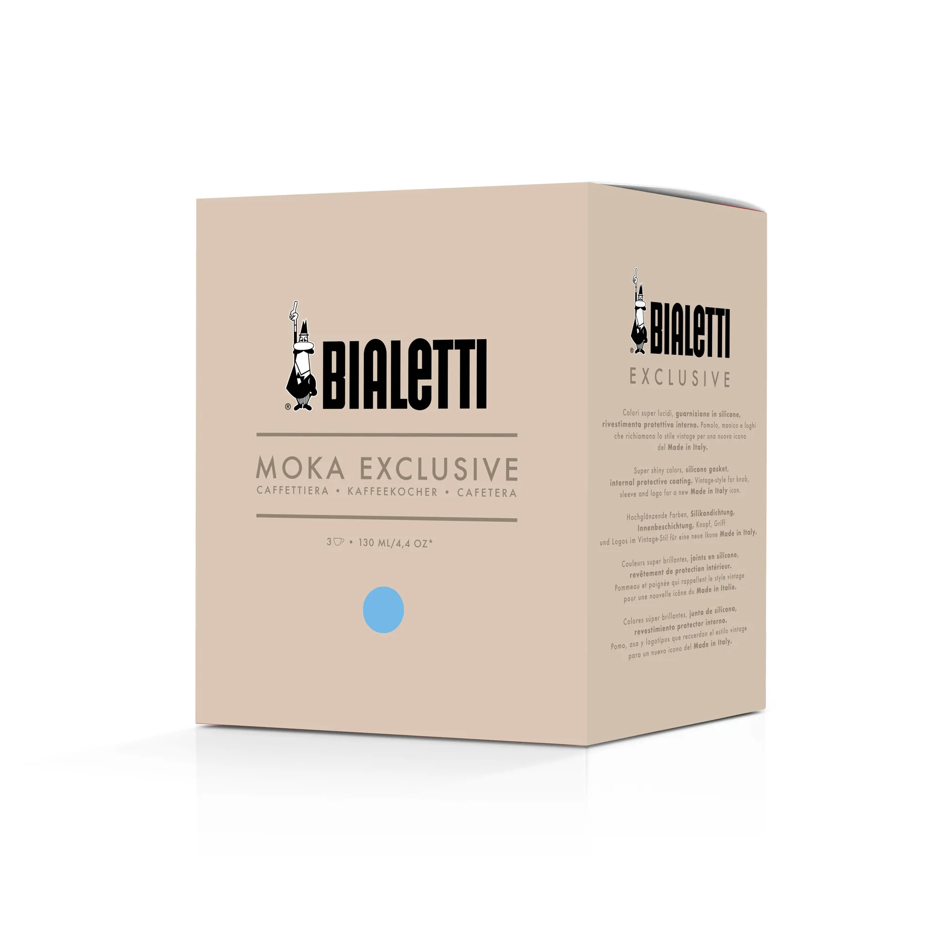 Cafetière moka exclusive Bialetti, Bleu clair, 3 tasses Bialetti