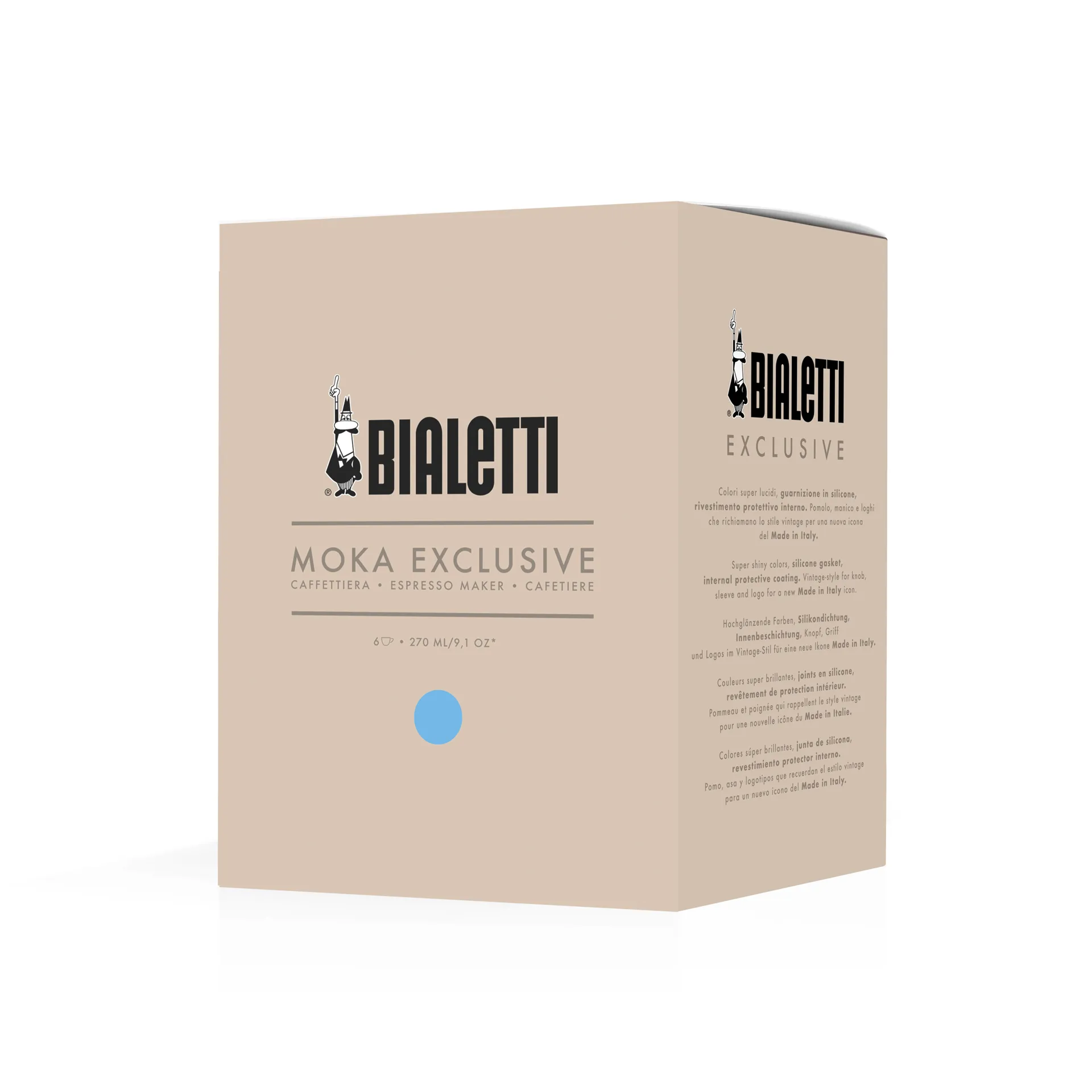 Cafetière moka exclusive Bialetti, Bleu clair, 6 tasses Bialetti