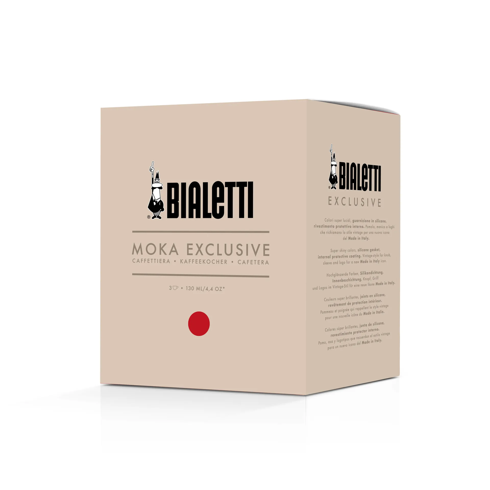Cafetière moka exclusive Bialetti, Rouge, 3 tasses Bialetti