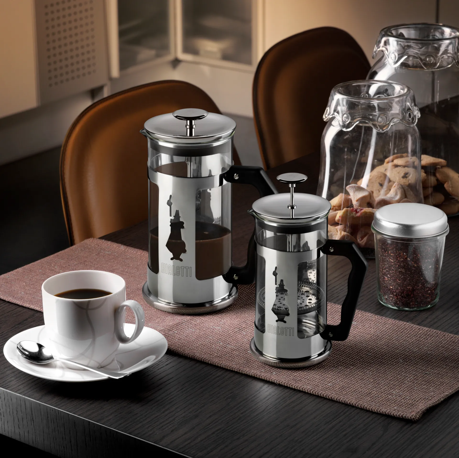 Pressoir à café Preziosa 8 tasses, Argent-noir Bialetti