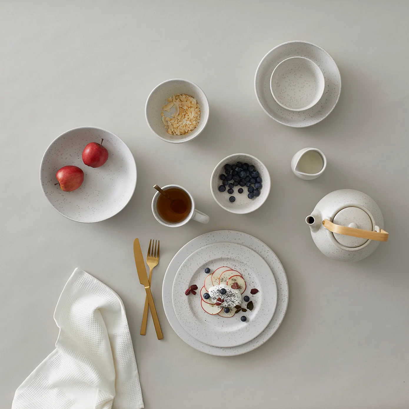 Assiette à dessert Bitz Ø22 cm mat, Blanc crème mat Bitz