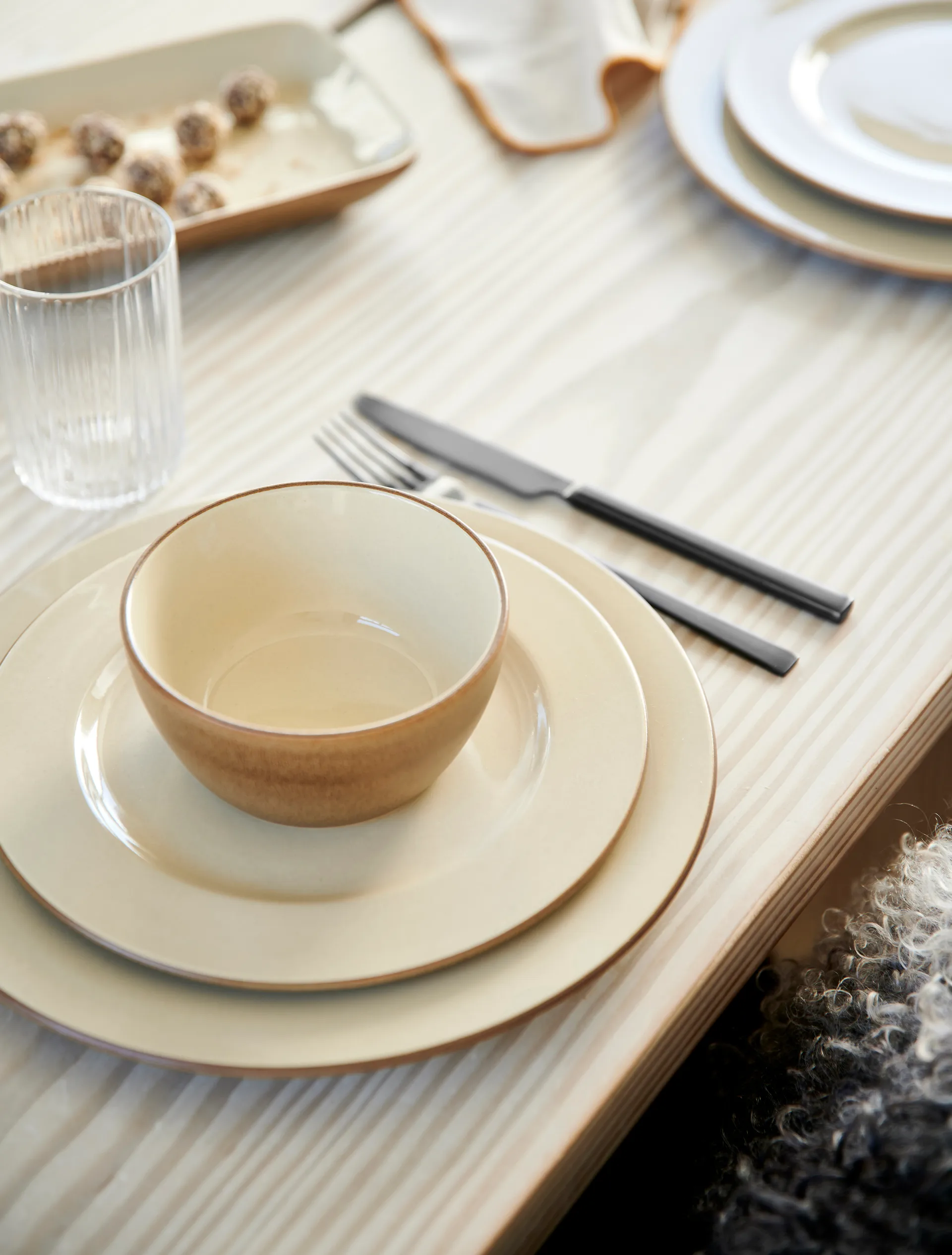 Assiette à dessert Bitz Wood Ø22 cm, Bois-sable Bitz