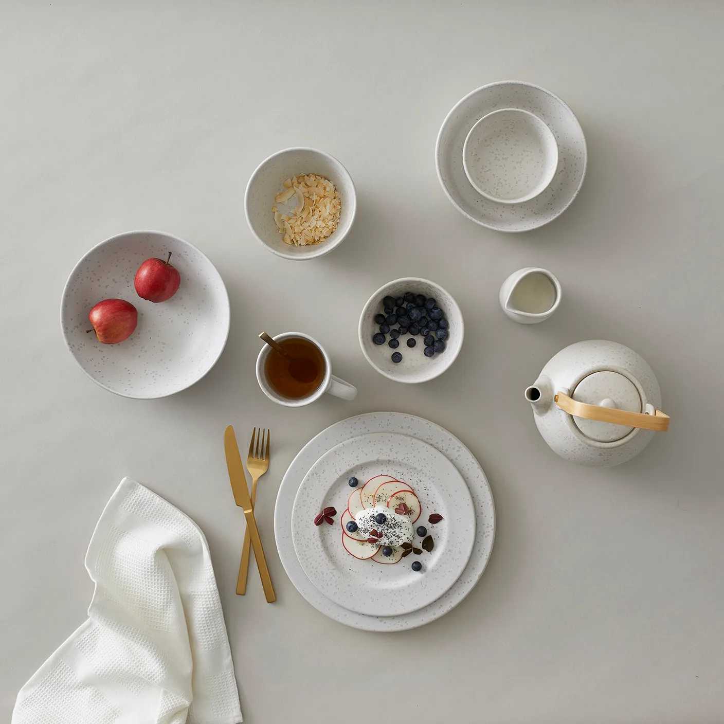 Assiette à pâtes Bitz Ø20 cm mat, Blanc crème mat Bitz