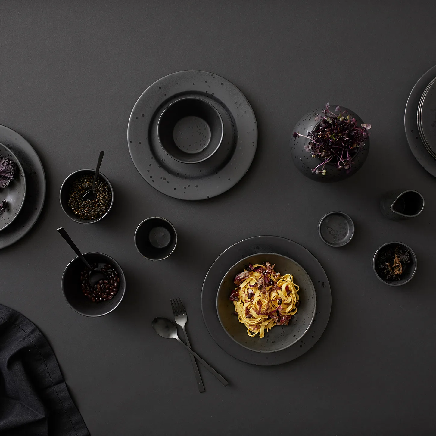 Assiette à pâtes Bitz Ø20 cm mat, Noir Bitz