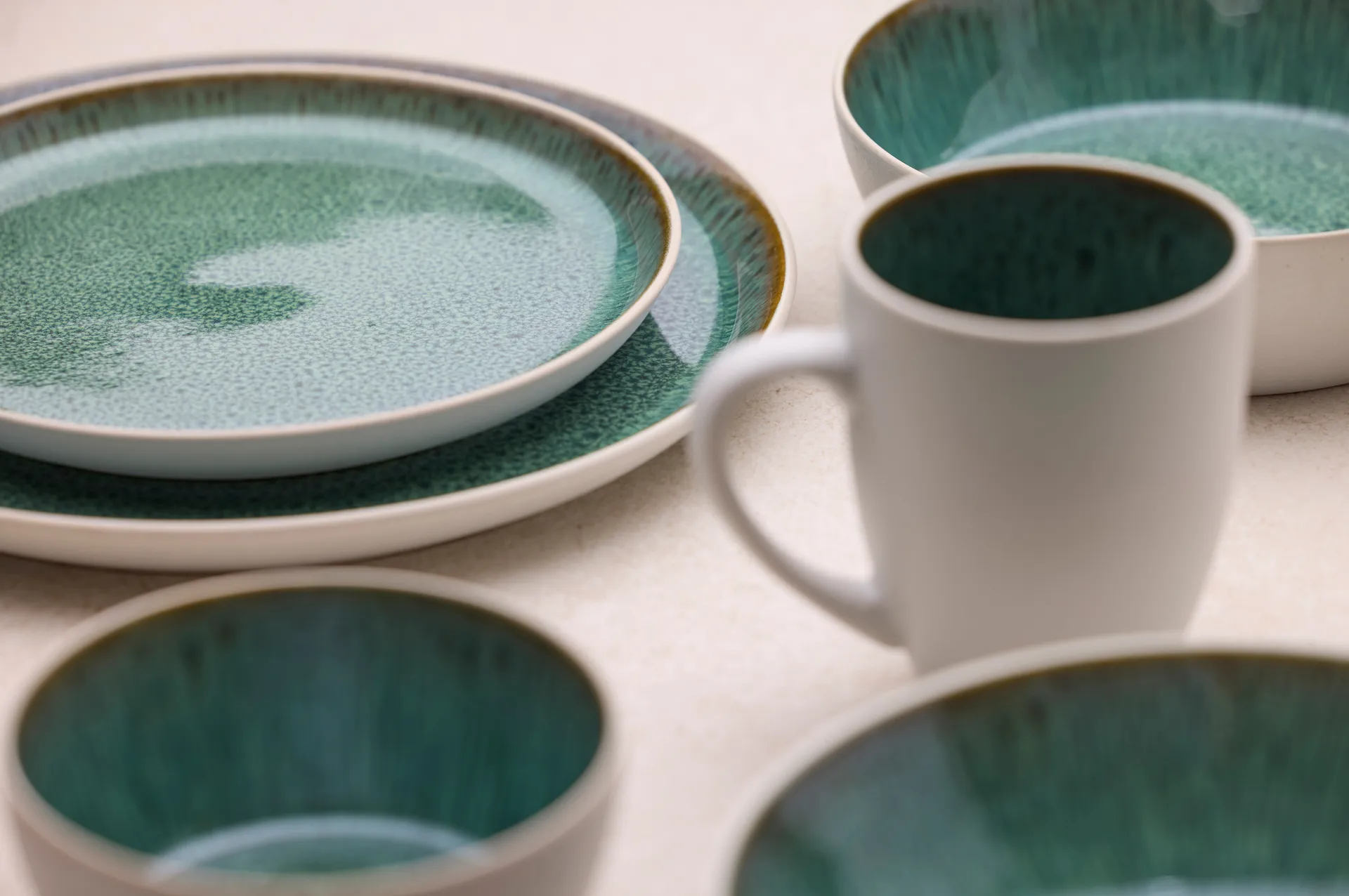 Assiette Bitz Gastro Ø 21 cm, Blanc-vert Bitz